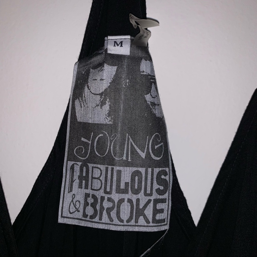 Young Fabulous & Broke Wide Leg Elastic Waist Jumpsuit In Black Size Medium - Picture 3 of 5